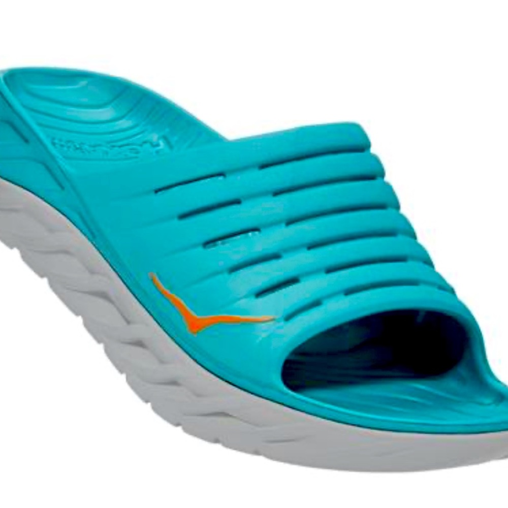 🔥 HOKA ONE ONE Ora Recovery Slide Men’s 9/ Women’s 11 Teal /orange